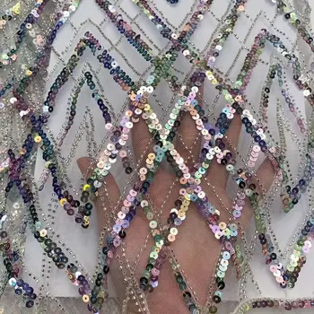 

New Arrival African French net Lace Fabric WITH sequins JIANXI.C-596804 Tulle Lace Fabric For Big Occasion