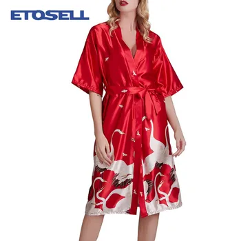 

Women Satin Silk Long Wedding Bride Bridesmaid Robe Kimono Robe Feminino Bath Robe Peignoir Femme Sexy Bathrobe Large Size