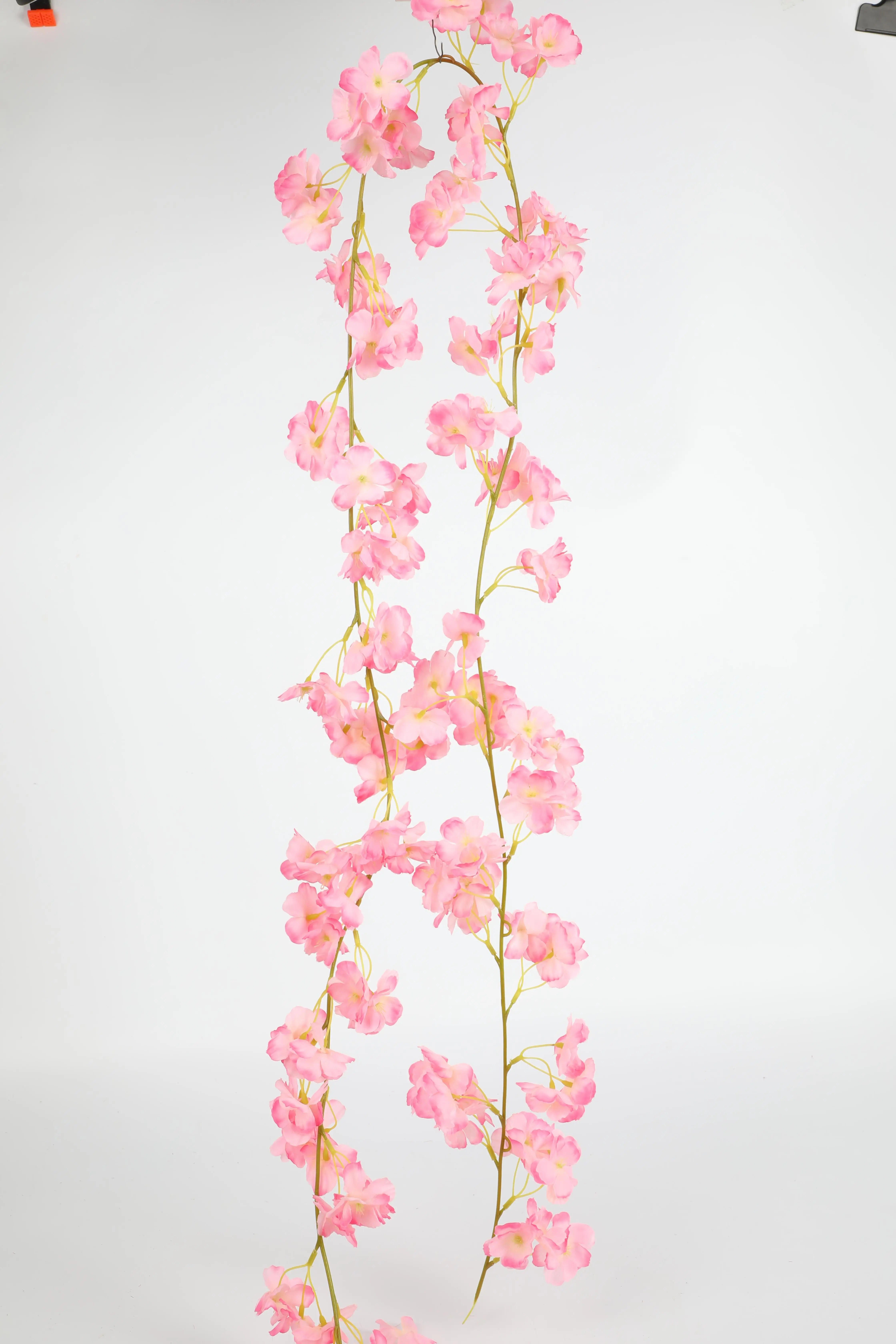 180 см Сакура вишня украшение для свадебной арки из ротанга лоза Искусственные цветы домашние вечерние Декор Шелковый Плющ настенный венок - Цвет: light pink