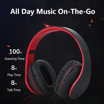 

Wireless Bluetooth Earphones Folding Active Sport Headset Noise Reduction Stereo Earbuds Headphones with Microphones for PC Mp3