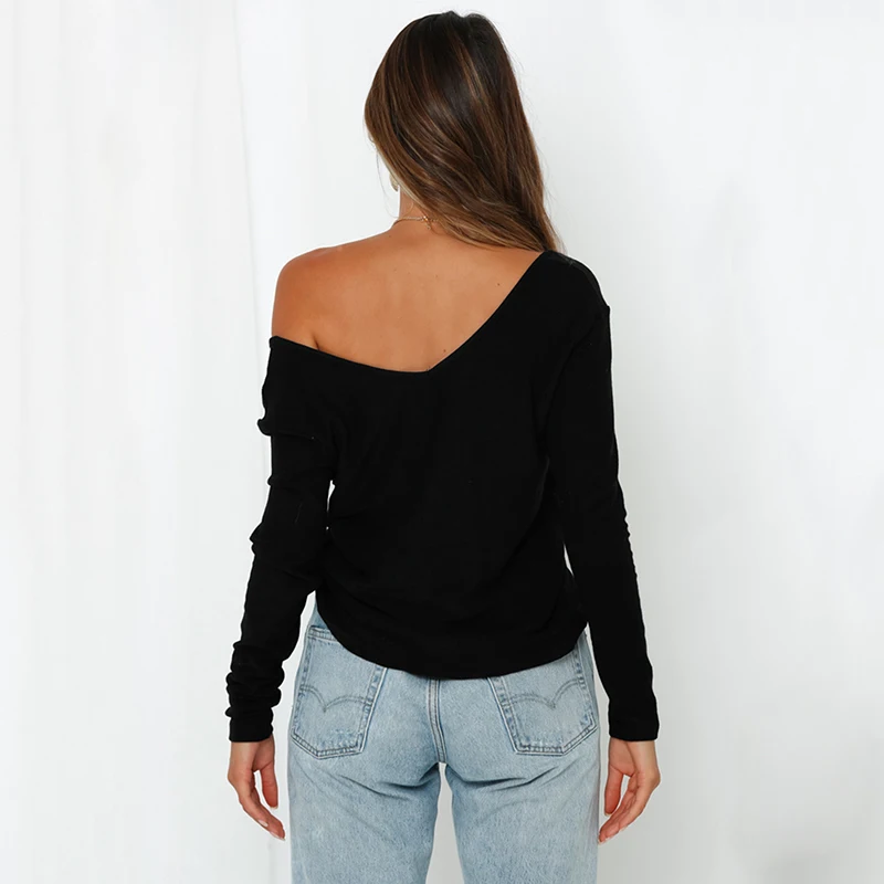 Sweater Women Poncho 2019 Europe And America Autumn Winter New Color Strapless V-neck Exposed Navel Long-sleeved Sexy