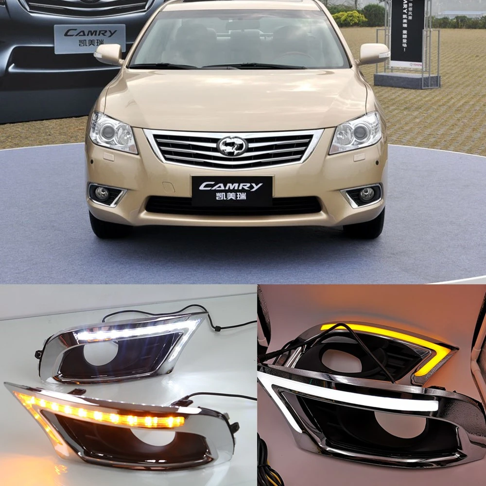 Автомобильная проблесковая 2 шт. LED DRL для Toyota Camry 2009 2010 2011 Габаритные огни колпак