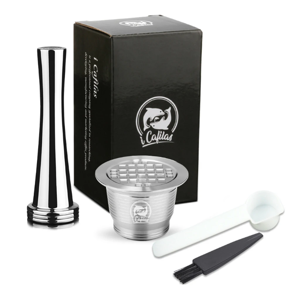 

Nespresso Refillable Coffee Capsule Pod Stainless Steel Espresso Coffee Filters And Tamper Coffee Machine Accessories
