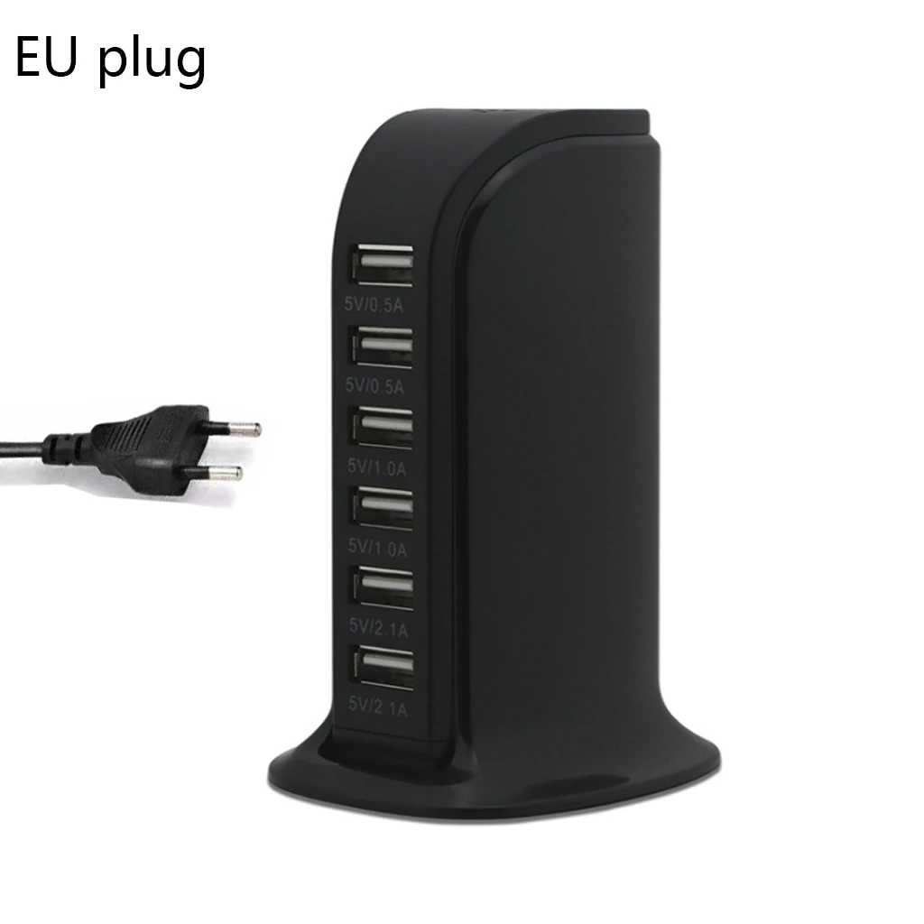 30 Вт мульти 6 портов USB зарядное устройство 6A быстрая зарядная станция Настольный дорожный концентратор разъемы удлинитель - Тип штекера: Европейский Союз (ЕС)