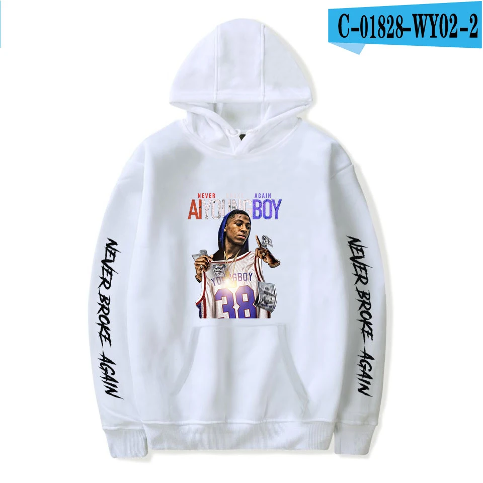 WY02 YoungBoy Never Broke снова новая Harajuku печатная модная толстовка с капюшоном Повседневная Женская/Мужская модная новая Толстовка - Цвет: WY02