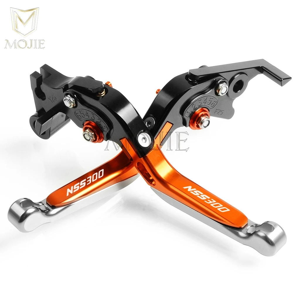 Аксессуары для мотоциклов CNC Алюминиевые Регулируемые Складные Выдвижные тормозные рычаги сцепления для Honda NSS300 NSS 300 - Цвет: Black OrangeTitanium