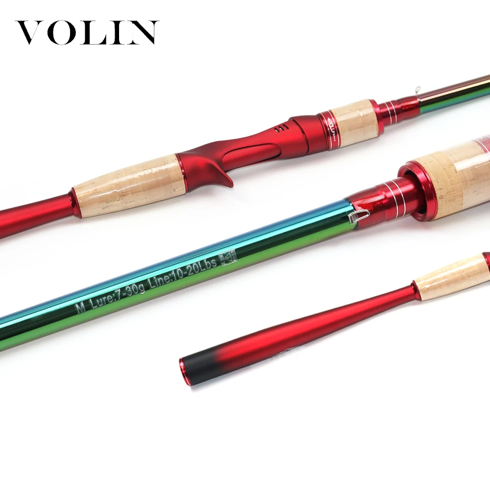 Volin NEW 2020 Lure Fishing Rod 2.1m 2.4m Casting Rod 2 Section Carbon Spinning Fishing Rod M Power 7-30g 10-20LB