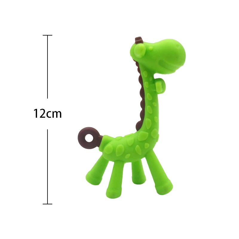 Lindo dibujo jirafa forma bebé mordedor silicona BPA libre seguuro игрушки dentición infantil nuevo подвеска на шею juguetes