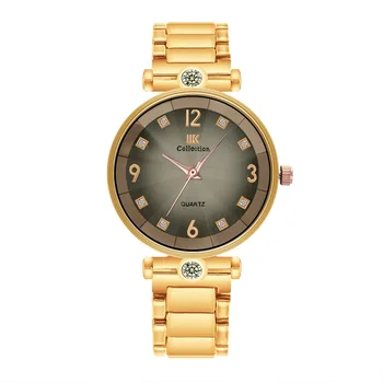 

Foot section alloy steel belt fashion round rhinestone watch student girl woman tungsten steel quartz pointer watch wholesale