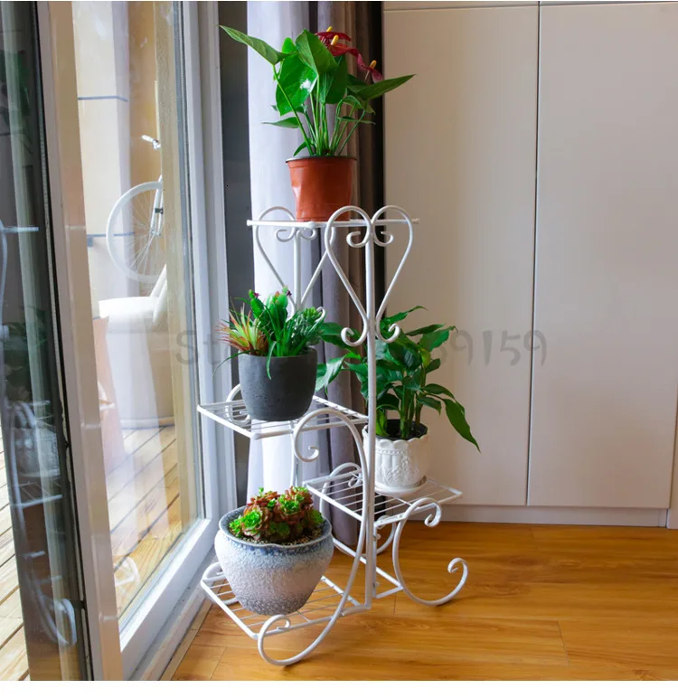 Flower Shelf Multi-storey Indoor Wrought Iron Green Flower Pot Rack Floor-standing Living Room Hanging Orchid Meat Balcony Rack