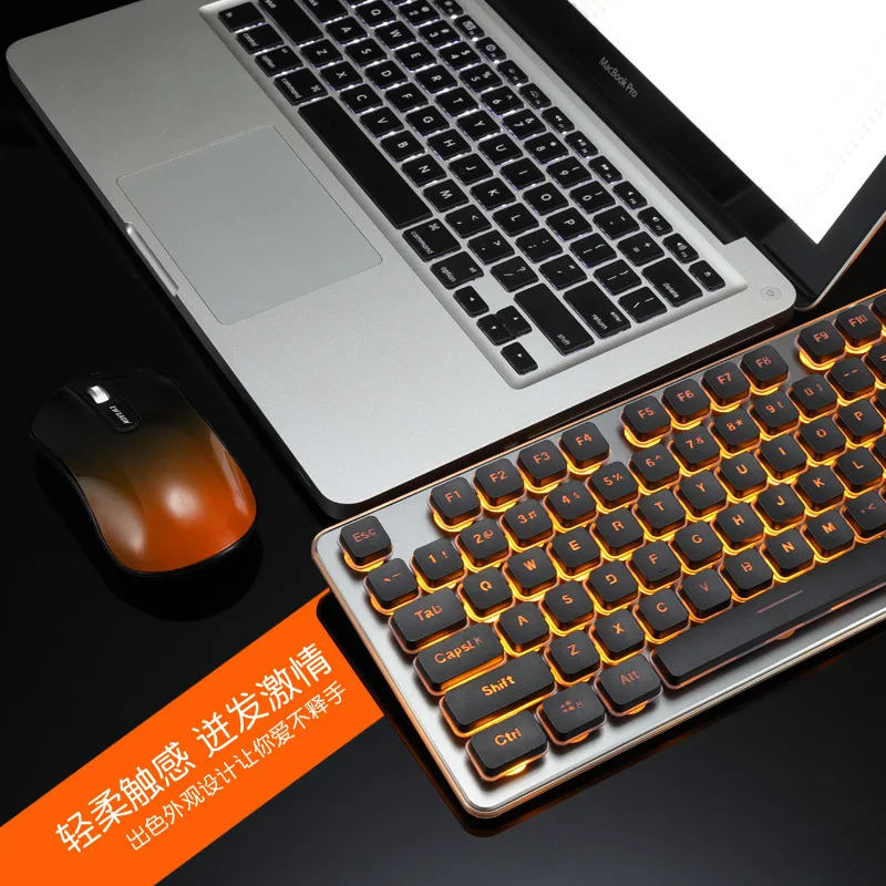 Beformer Walker GLK350 зарядка сияющая игровая клавиатура и мышь комплект Бесшумная беспроводная клавиатура и мышь