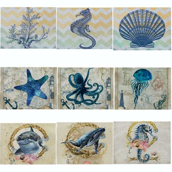 

Sea Animal Table Mat Creative Turtle Octopus Shark Pattern Table Napkin For Wedding Kitchen Decor Placemat Dining Accessories