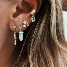 4 шт./компл. серьги новая мода серьги ювелирные изделия глаза Имитация драгоценного камня цветка Oorbellen роскошные дизайнерские украшения своими руками для Для женщин