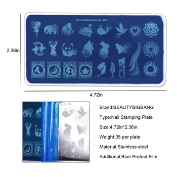 

BeautyBigBang 20PCS Set Nail Stamping Plates Hot Sale Nail Plate Geometry Flower Striped Image Template BBB2