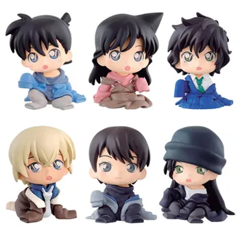 

6 Pcs/set 5cm Detective Conan Kudou Shinichi Sherry Amuro Tooru Ai Haibara Box PVC GK Action Figure Collectible Model Toy Y75
