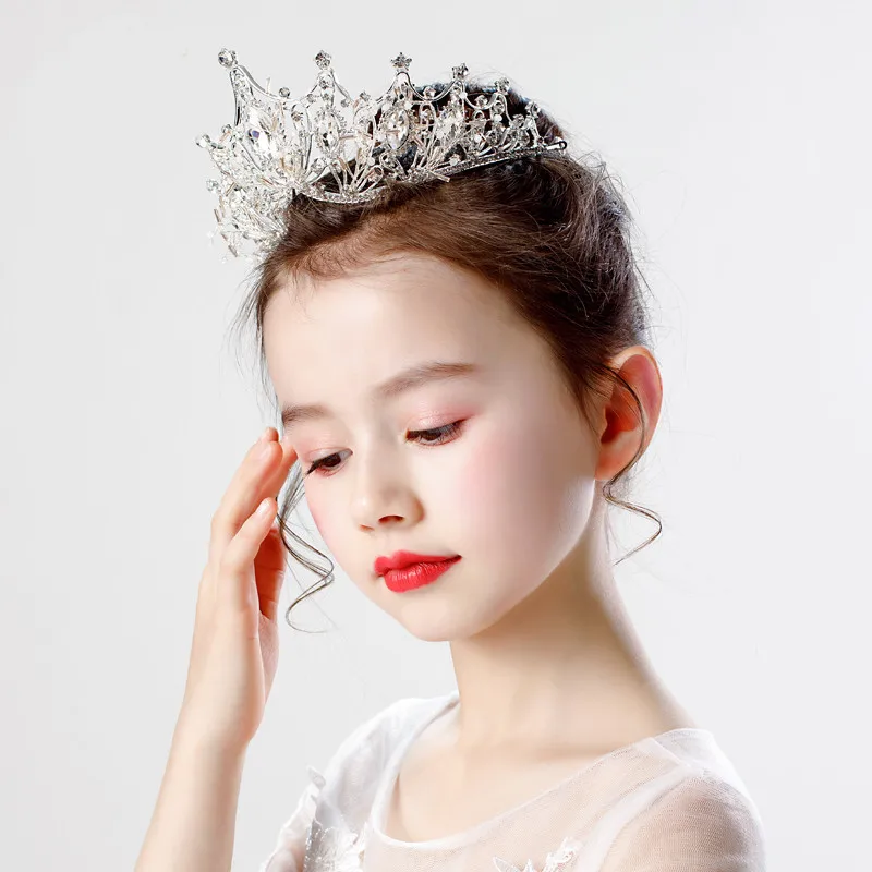 Hair Headdress Children Crown Tiara Princess Girls Crystal Birthday Catwalk Hair Accessories