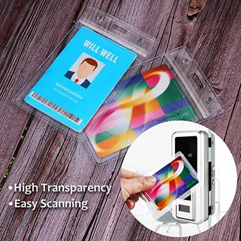

10pc Work Card Holder Double-Sided Clear Waterproof Work Card Holder ID Card Cover For ID cards work card Business Card ID Badge