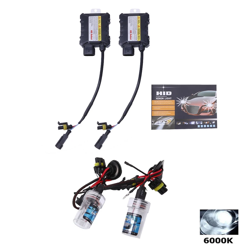 2 шт 5000 К/6000 К/10000 К H8/H9/H11 HID ксеноновые лампы преобразования комплект 55 Вт - Испускаемый цвет: 6000k
