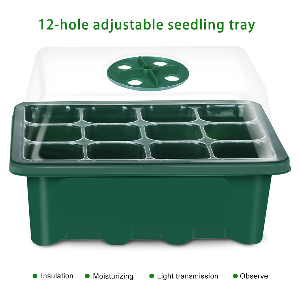 12Cells Hole Plant Seeds Grow Box Tray Insert Propagation Plastic Seeding Nursery Pot Home Crafts Nursery Pot