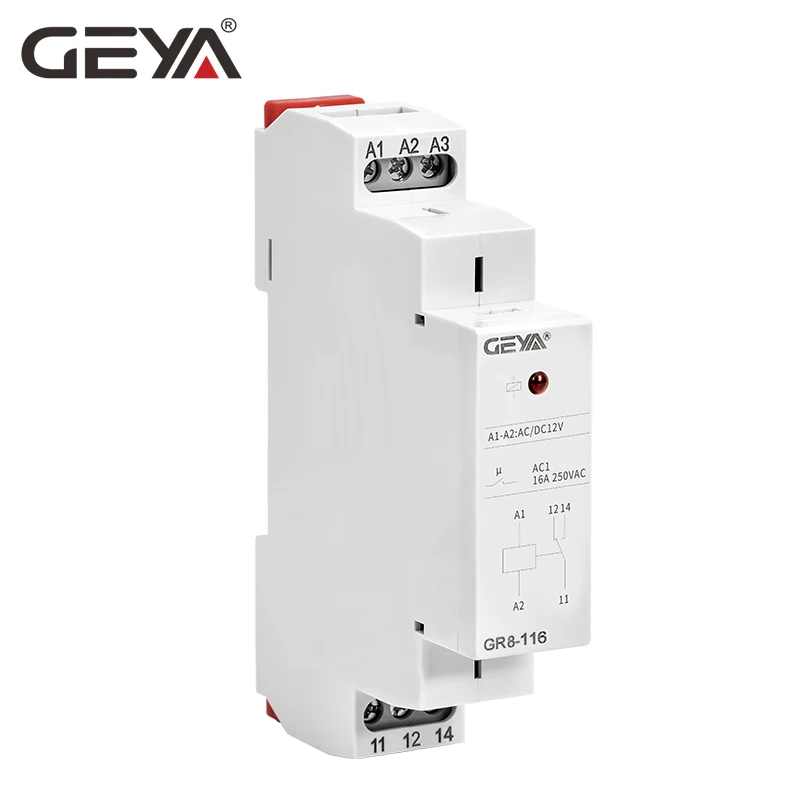 GEYA GR8 промежуточный переключатель AC/DC12V 24V 48V 110V AC230V вспомогательное реле 8A 16A 1SPDT