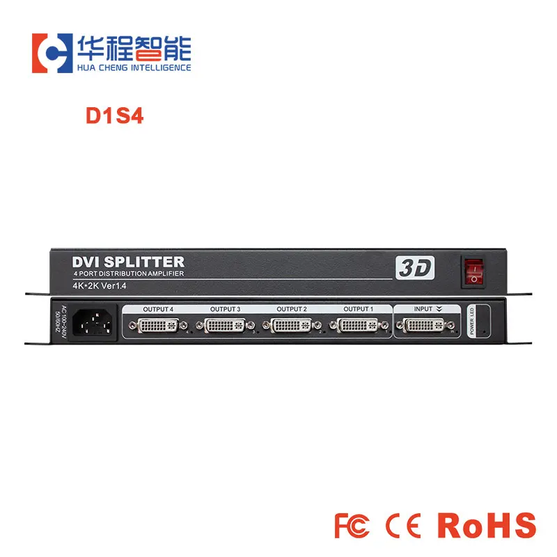 

DVI Splitter Synchronous 4 Ports Distribution Amplifier 4K*2K 1 in 4 out DVI Video Distributor For 3D Monitor LED TV Screens