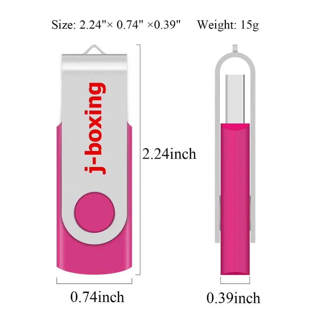  J-boxing USB Flash Drive 64GB 32GB16GB 8GB 4GB Flash Memory Stick Metal Rotating USB 2.0 Pen Drive 