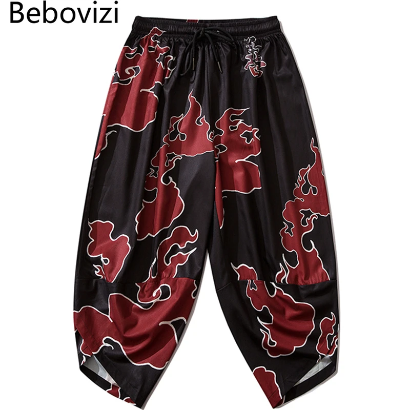 

Кимоно Bebovizi мужское в японском стиле, тонкие традиционные штаны, азиатская одежда, повседневные свободные брюки для ванной, штаны для косплея