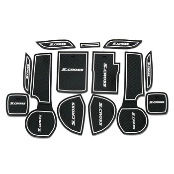

Door Groove Mat For Suzuki SX4 S-Cross 2014 2015 2016 2017 2018 Accessories Anti-Slip Mat Gate Slot Coaster Car Interiors Gel