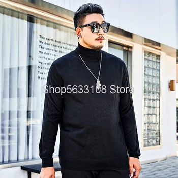 

Big Size Men's Wear Season Sweater Knitting Shirt High Collar Sweater Plus Fat Plus Keep Warm Clothing W003