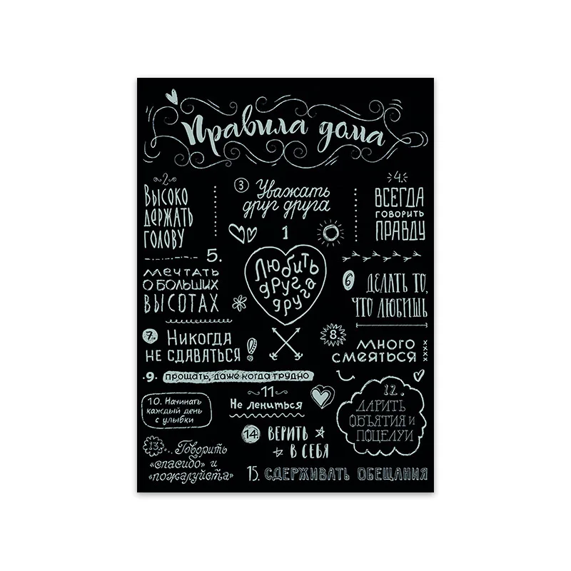 House-Rules-Canvas-Painting-Russian-Quotes-Wall-Art-Posters-and-Prints-Nordic-Black-White-Pictures-Cuardos (7)