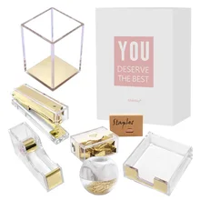 

Desktop Office Supplies Accessories Set 8 In 1 Multifunctional Transparent Acrylic Office Set