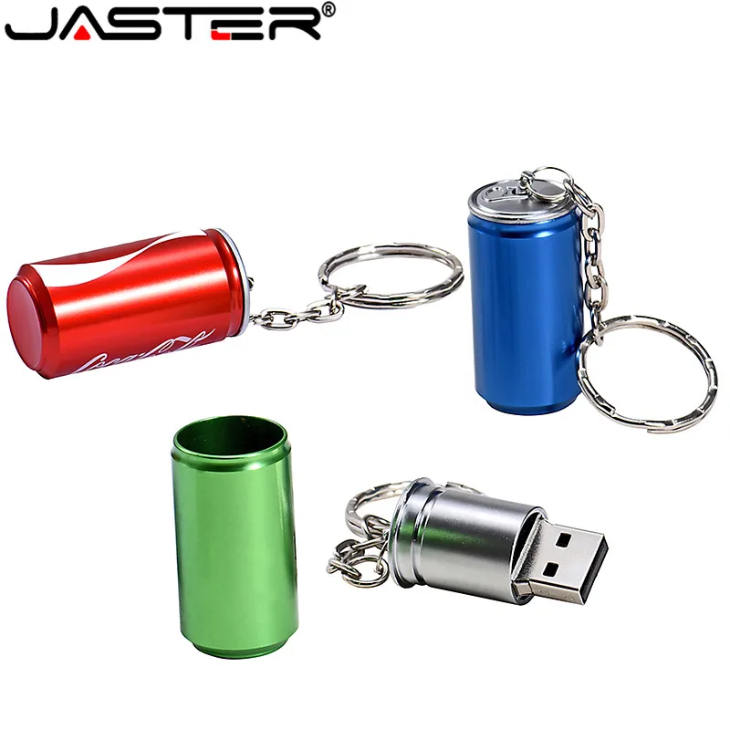 Металлический флеш-накопитель JASTER 2.0USB, бутылки, банки, флешка, карта памяти, кокс, банки 4G 8G 16G 32GB 64GB 128GB U диск, подарок