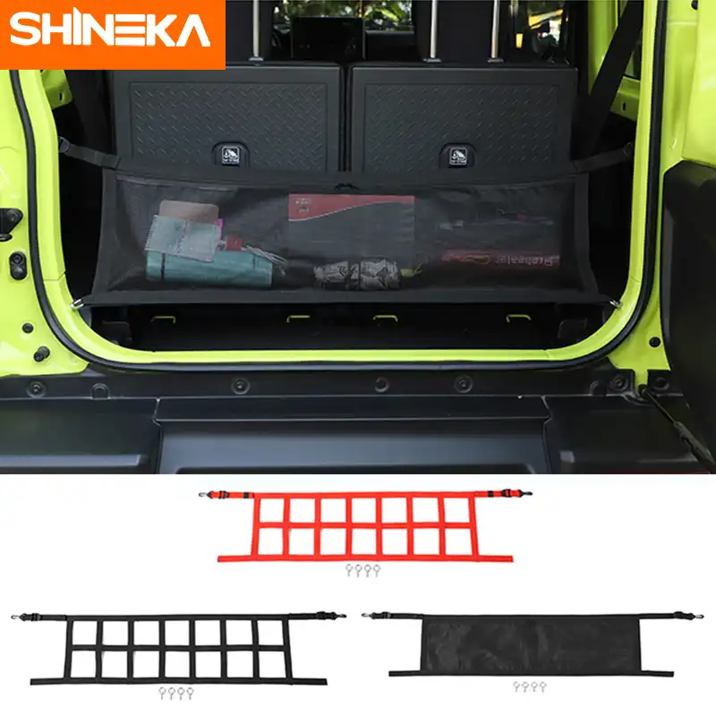 Shineka Verstauen Aufraumen Fur Jimny 2019 Schwarz Stamm Box Net Trunk Cargo Net Organizer Fur Suzuki Jimny 2019 2020 Zubehor Stowing Tidying Aliexpress