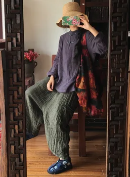 

luo gu ni Origional Stand-Collar Double Layer Cotton Yarn Thick Base Shirt 06129