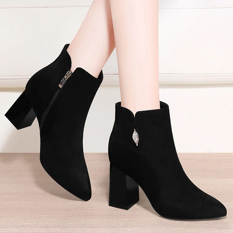 

Short Boots Women's Autumn & Winter with Overcoat Boots 2019 Autumn And Winter New Style Pointed-Toe Martin Boots Ankle Boots pl