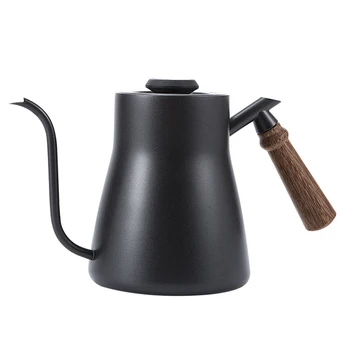 

Gooseneck Home With Thermometer Safe Stainless Steel Drip Over Tea Office Cafe Practical Coffee Pot Kitchen Wood Handle