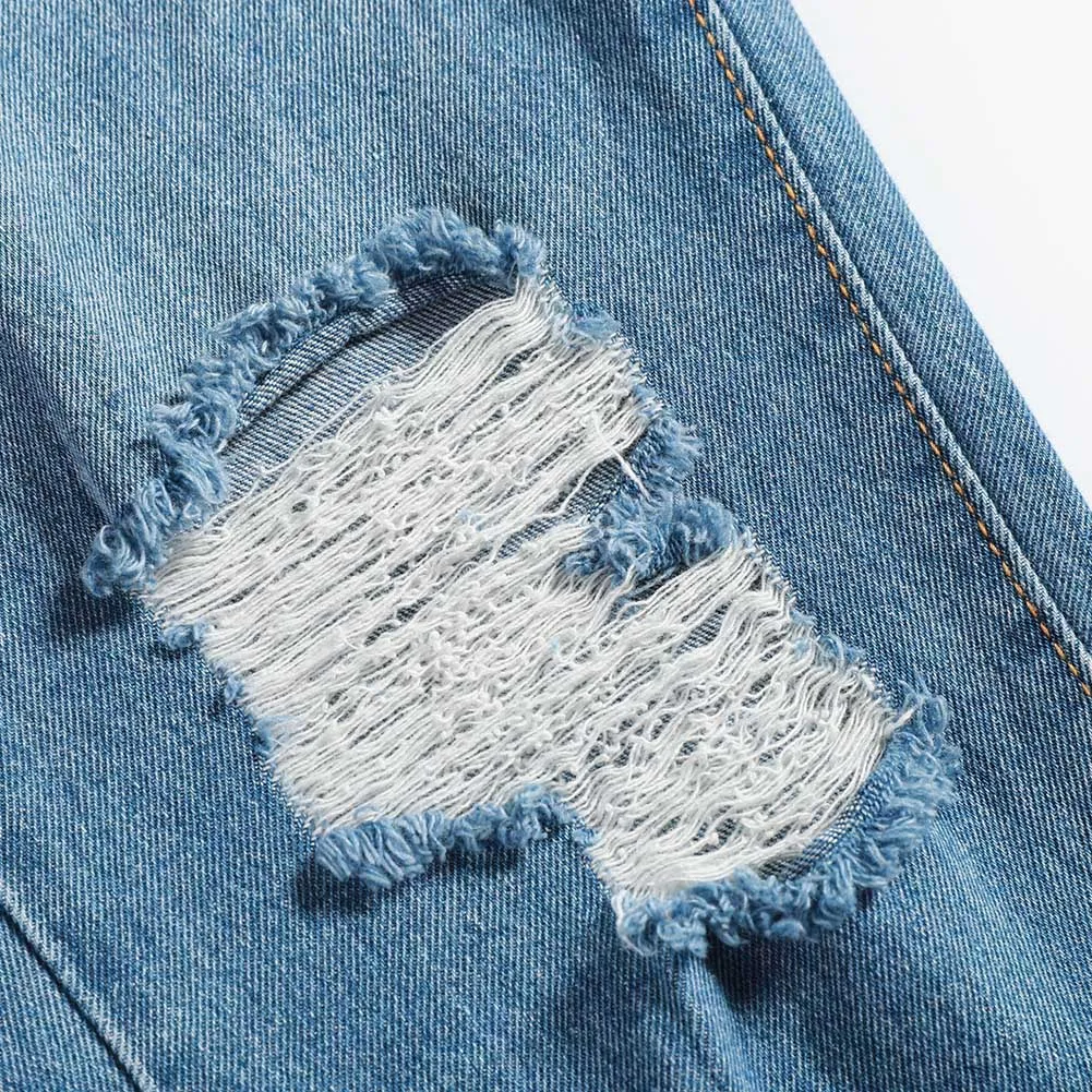Рваные карманы молния Нет-Спорт тонкий отверстие Обрезанные женские джинсы