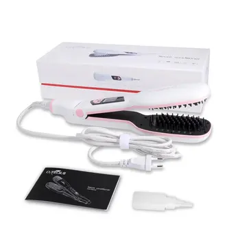 

110W Magic Steam Straight Hair Comb Steam Conditioner With Water Tank 14 Mini Vent Holes Adjustable Temperature Healthier