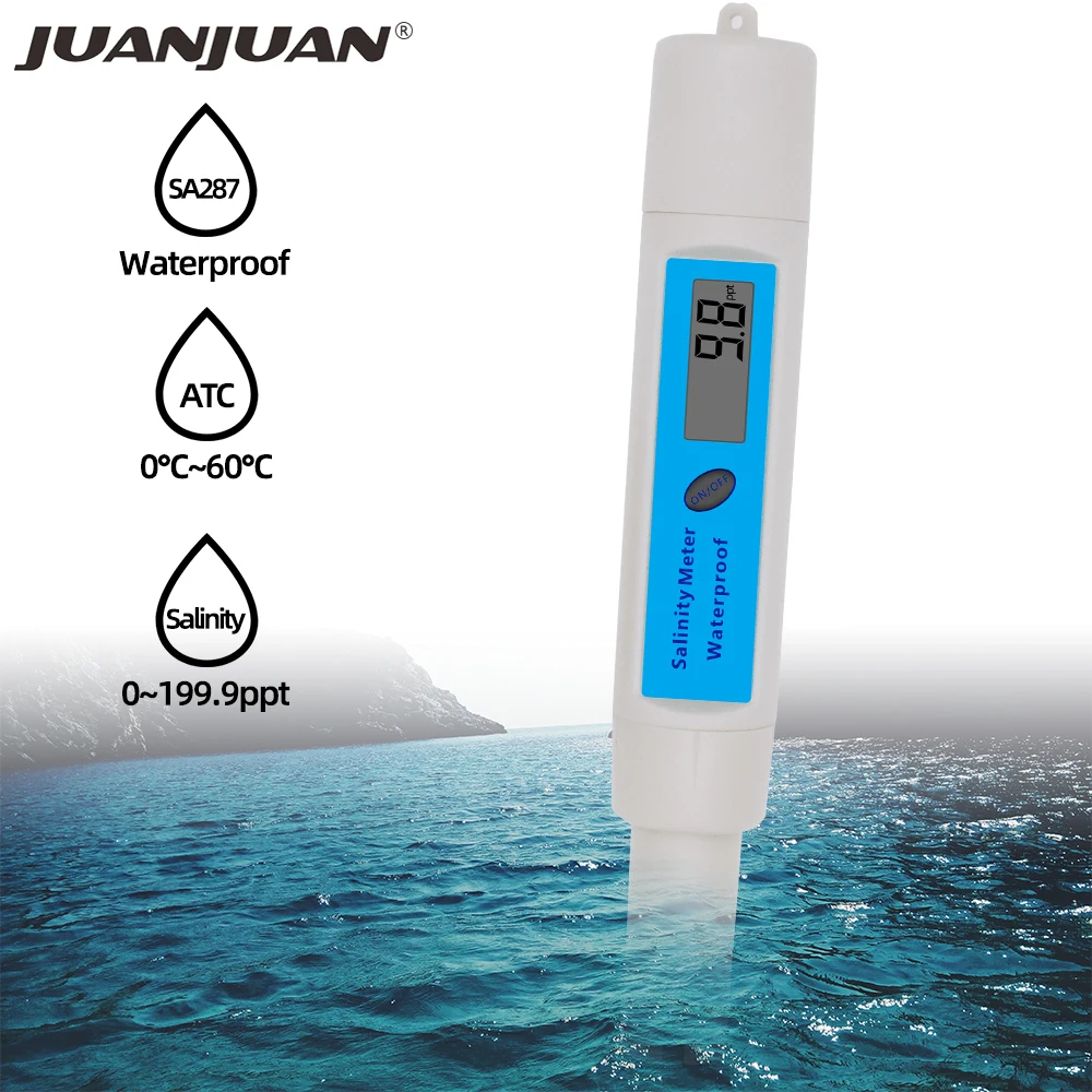 SA-3287 Digital Salinity Meter 0-199.9ppt High Precision Temperature Pen Tester Water Quality Salinometer 30% 0ff | Инструменты