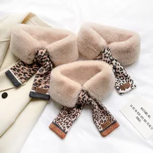 New Lmitation Rabbit Hair Warm Scarf Fashion Decoration Against The Cold Winter Tie-In Student Hair Collar Dual-Purpose Woman
