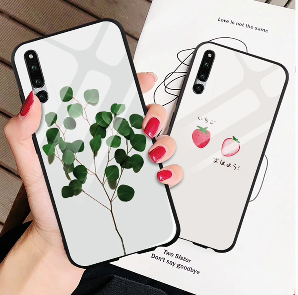 Fashion Cute Case for Huawei Honor Magic 2 Cases Cartoon Patterned Back Cover Wrist Strap Bumper For |