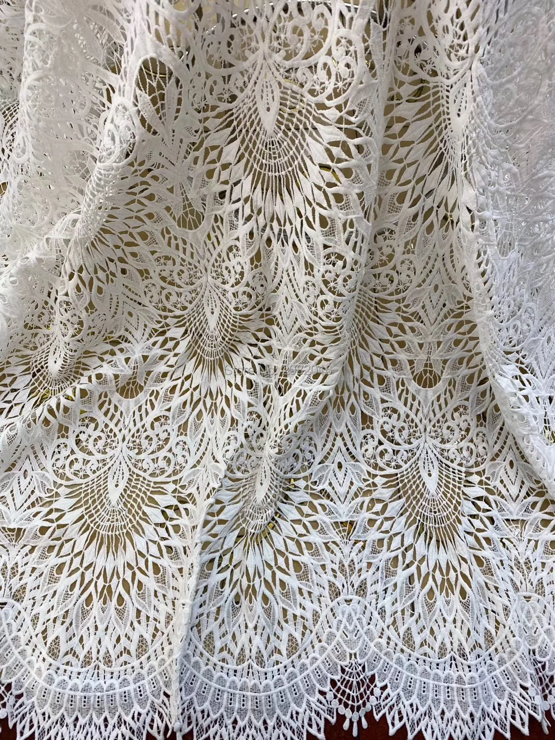 

Guipure Lace Nigerian Wedding Dress Lace African Fabric Water Soluble Chemical Lace Floral Embroidery Cord Lace Fabric BC996