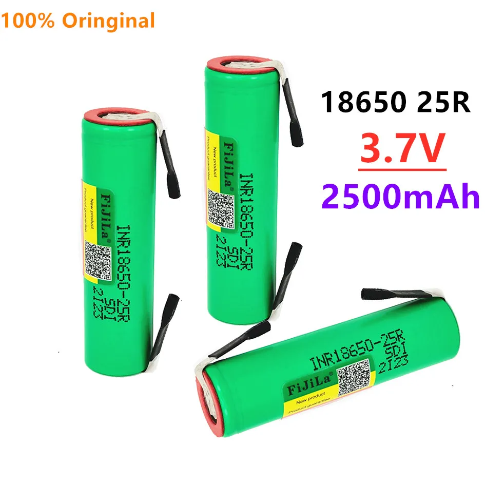 2/3/4/6/10 PCS 100% Original For 18650 2500mah battery INR18650 25R 20A discharge lithium batteries+ DIY Nickel | Электроника
