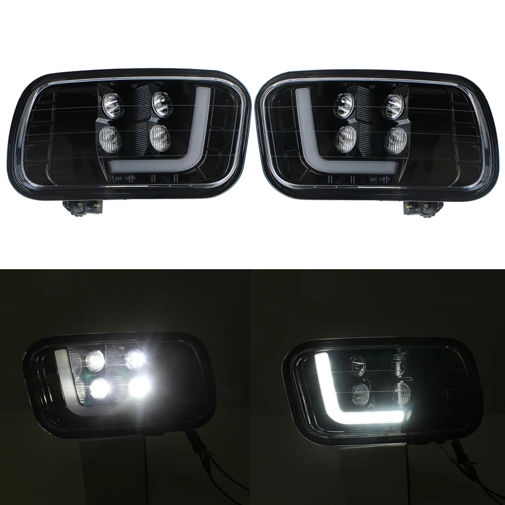 Для Dodge Ram 1500 2009-2012 Ram 2500 2010- Ram 3500 2010-2012 светодиодный противотуманный фонарь в сборе DRL фара черная 2 шт