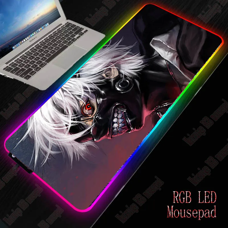 Yuzuoan XXL игровой коврик для мыши RGB светодиодный коврик для мыши с подсветкой для геймеров ноутбук с запирающим краем Мягкий комфортный коврик для мыши с клавиатурой 90X40