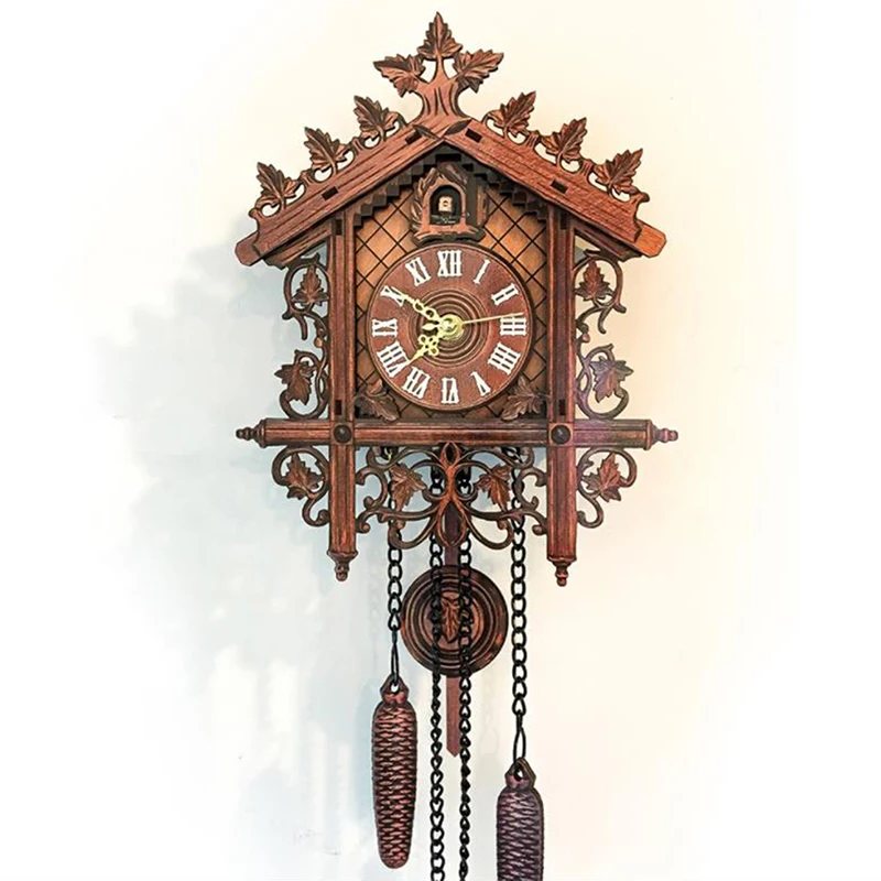 Vintage Cuckoo Clock Forest Quartz Swing Wall Alarm Handmade Room Decor ☆ 