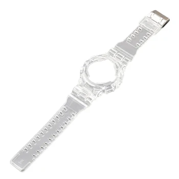 

Gosear Adjustable Soft TPU Watch Band Strap with Protective Cover Case for Casio G-Shock GMA-S110 GMA-S120 GMA-S130 Transparent