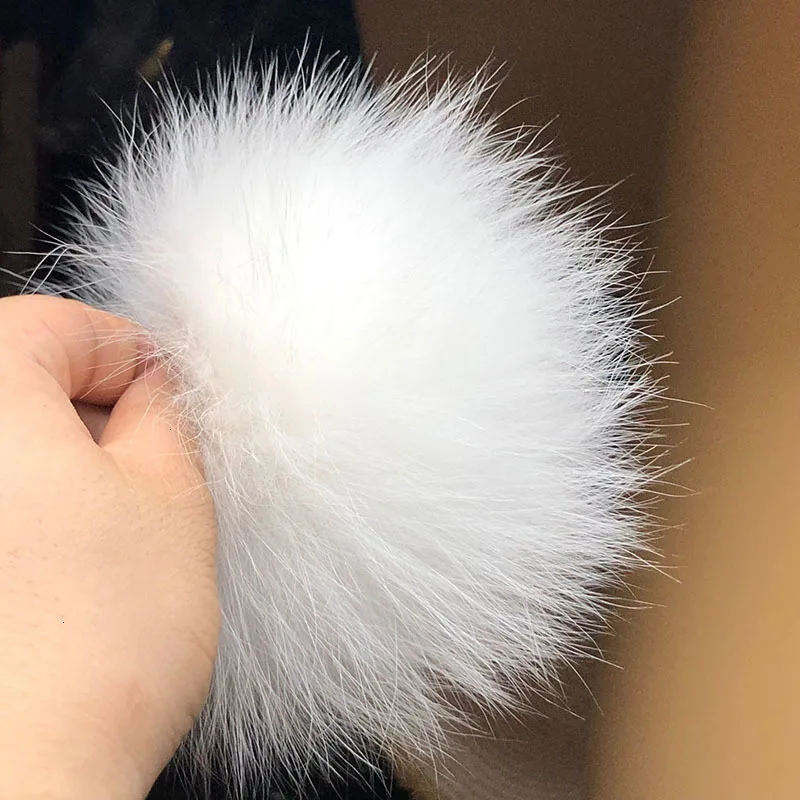 15 см натуральный животный Hairball Hat помпон ручной работы DIY действительно енот большой волос шар шляпа помпон с пряжкой