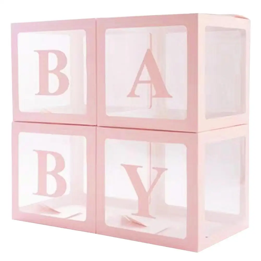 baby 4 шт./компл. прозрачный шар коробка любимые блок комплект одежды для маленьких мальчиков и девочек, душ День рождения Свадебные украшения ко Дню Святого Валентина LOVE Box - Цвет: baby
