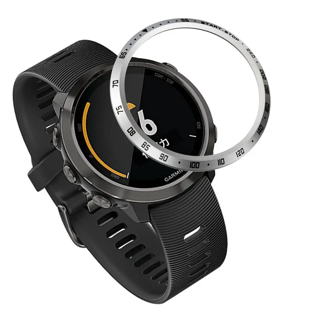 Ободок для часов, кольцевая рамка для Garmin Forerunner 645, музыкальный ободок, Стильный чехол, защитная оболочка из нержавеющей стали для 645 - Цвет: Silver
